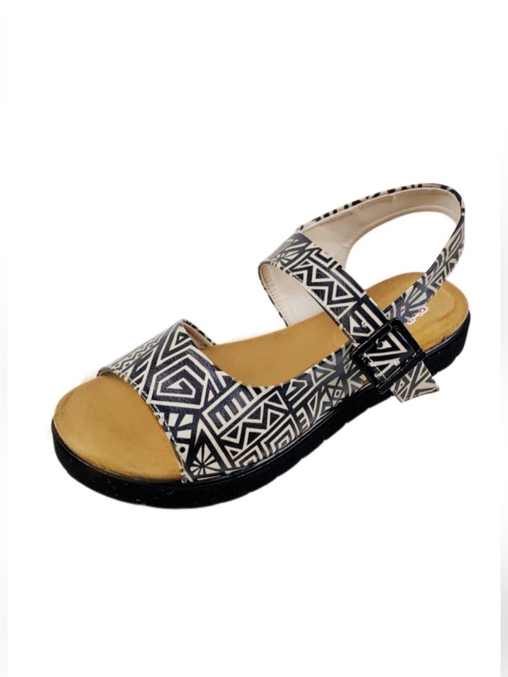 Goby Womens Handmade Print Open Toe Sandals Size 9.5